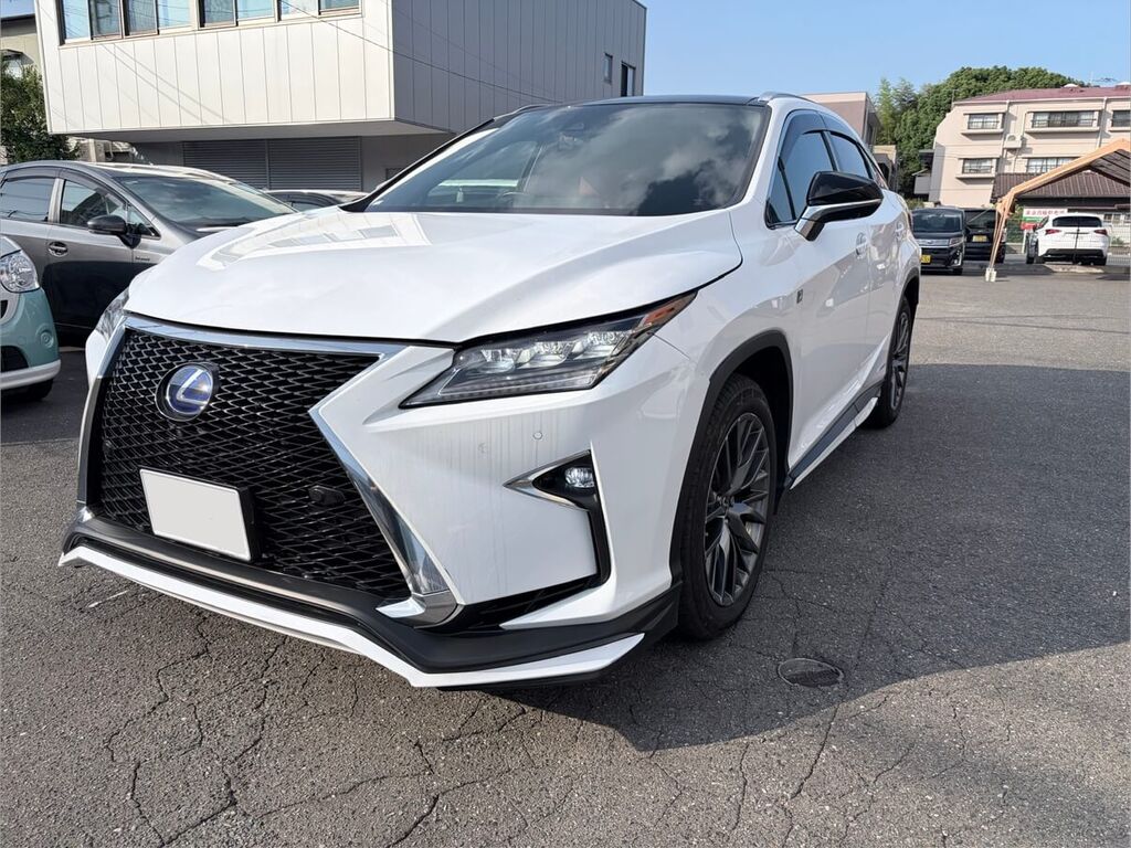 レクサス RX450h F SPORT（ホワイトパール）フロントビュー — クルマテラスにて納車